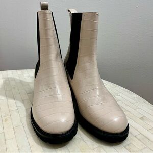 Seychelles Far Fetched Croc Embossed Leather Combat Boot size 8